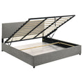 Reeves Upholstered Lift-Top Storage Platform Bed Grey — Grey King