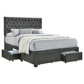 Soledad Upholstered Storage Panel Bed Grey — Grey Full