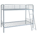 Carson Metal Twin Over Twin Bunk Bed Glossy Silver