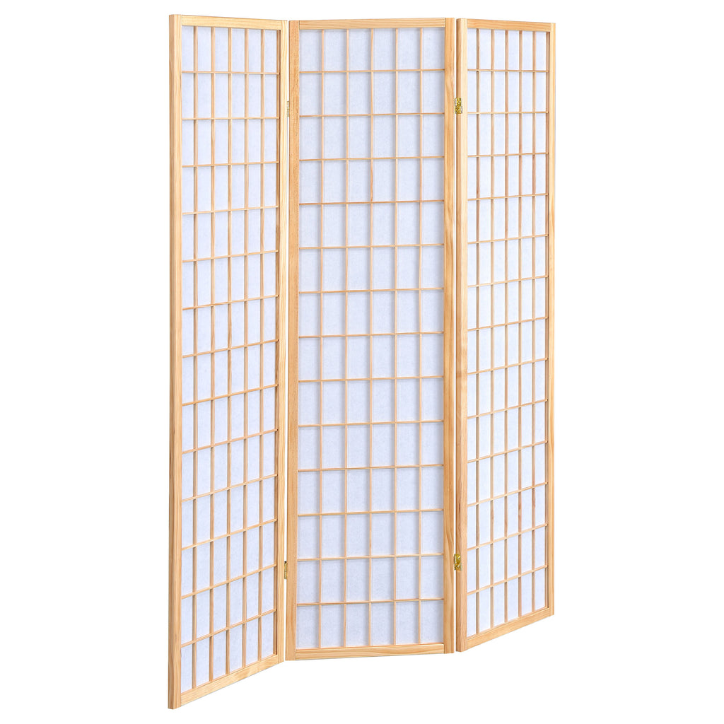 Carrie 3-Panel Room Divider Folding Shoji Screen Natural