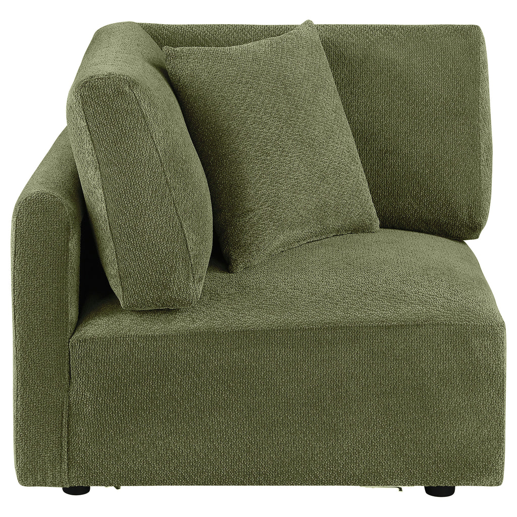 Elysia Fabric Upholstered Modular Corner Chair Green