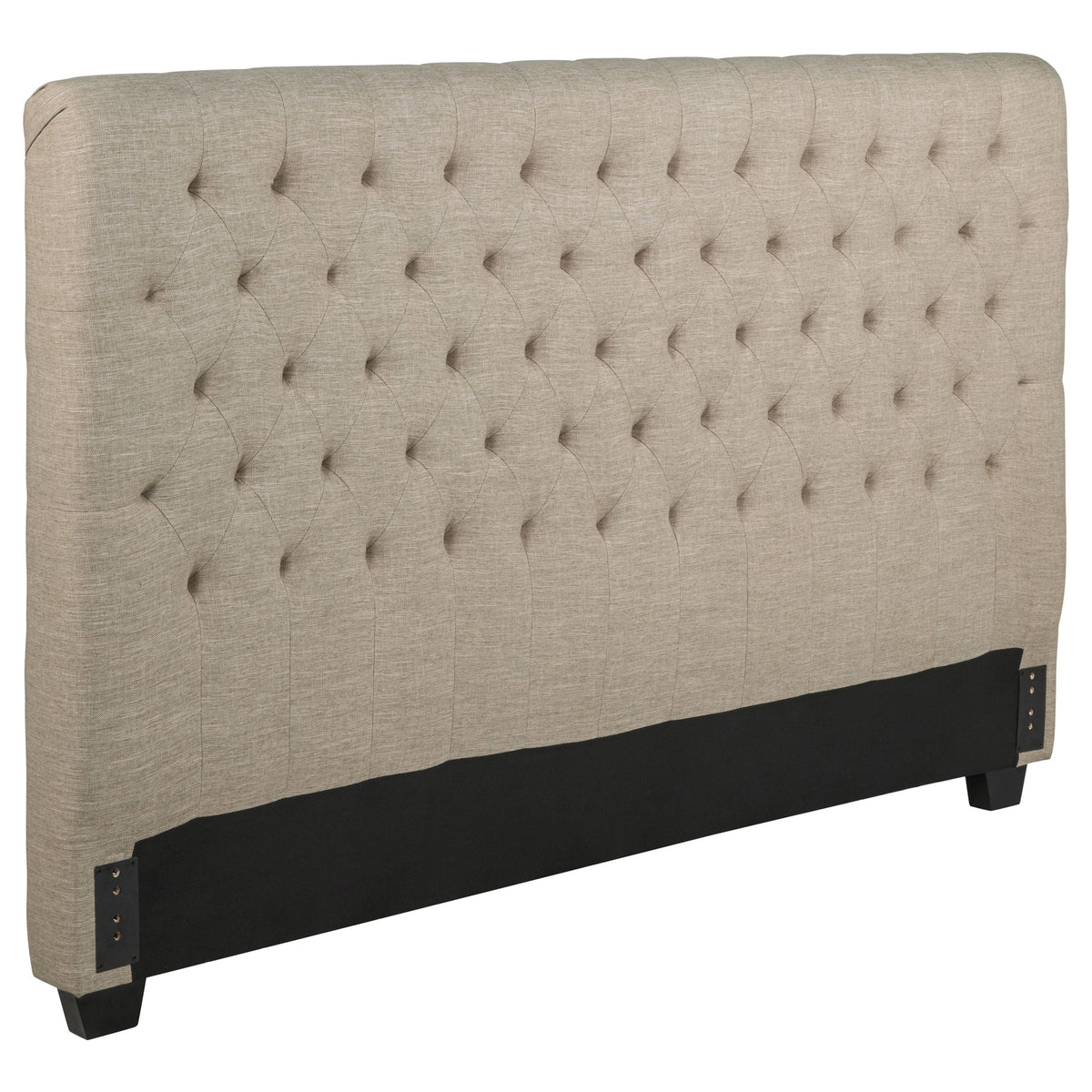 Chloe Upholstered Panel Headboard Oatmeal — Beige King