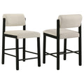 Kehoe Upholstered Counter Height Chair Cream and Black (Set of 2)