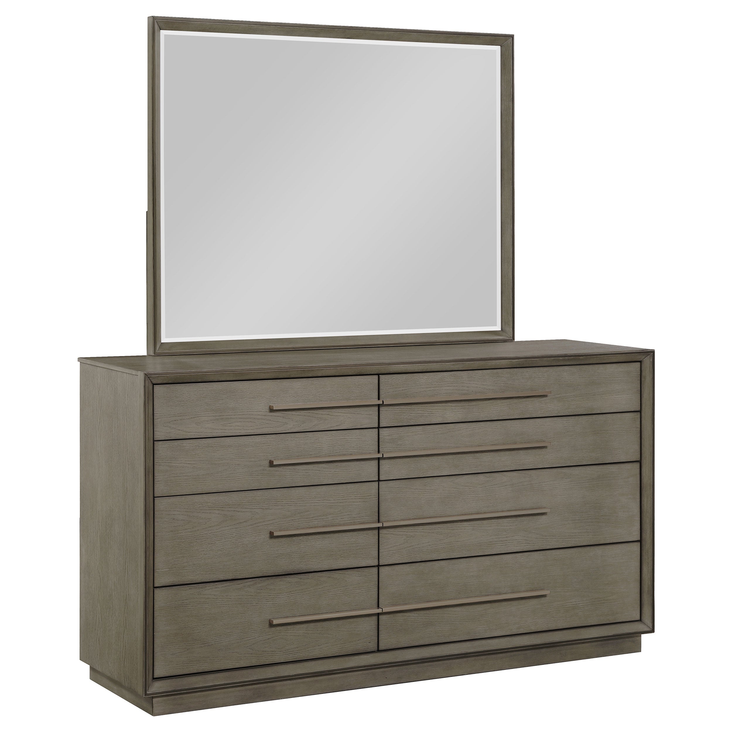 Durango 8-drawer Dresser and Mirror Taupe Oak