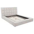 Dreux Upholstered Panel Platform Bed Cream — Beige King
