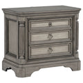 Cresswell 3-drawer Nightstand Bedside Table Weathered Taupe