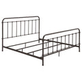 Livingston Metal Open Frame Bed Dark Bronze — Brown King
