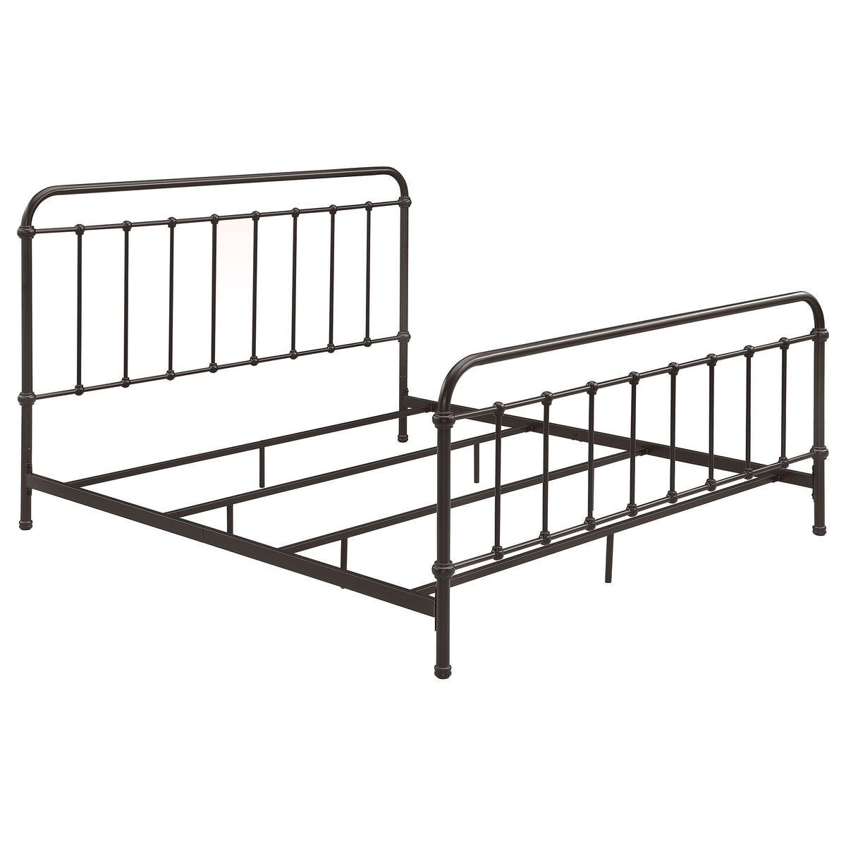 Livingston Metal Open Frame Bed Dark Bronze — Brown King