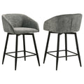 Rainer Fabric Upholstered Swivel Counter Height Chair Charcoal (Set of 2)