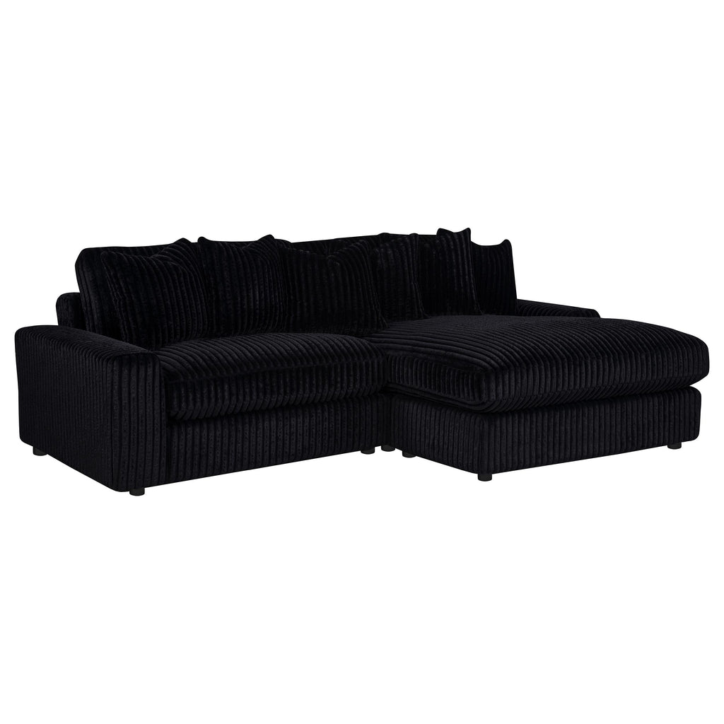 Blaine Upholstered Reversible Chaise Sectional Sofa Black