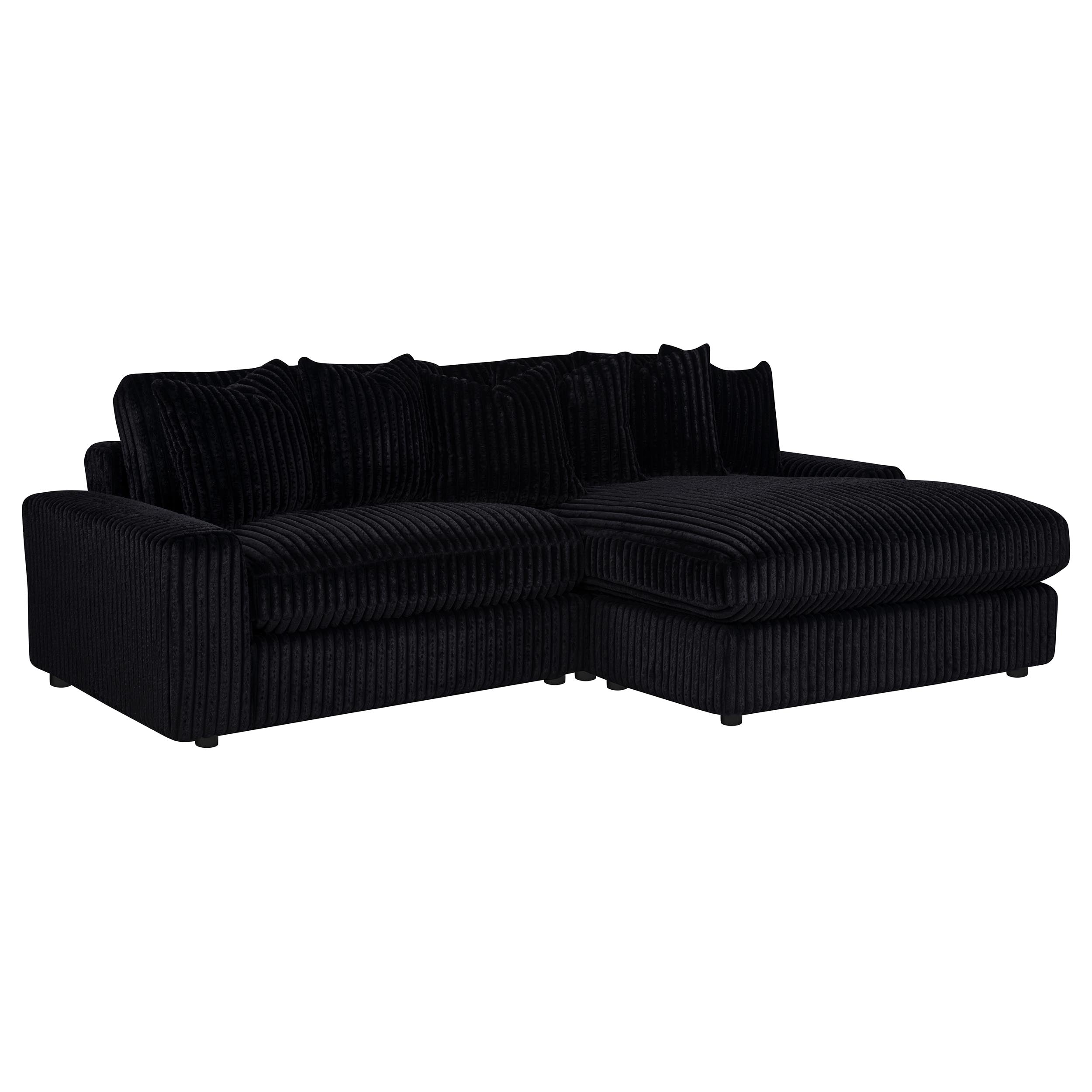 Blaine Upholstered Reversible Chaise Sectional Sofa Black