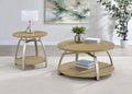 Dacre 2-piece Round Coffee and End Table Set Greige