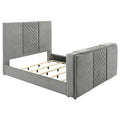 Tara 61-inch Upholstered Panel TV Bed Grey — Grey King