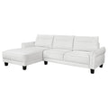 Caspian Upholstered Curved Arm Chaise Sectional Sofa White