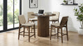 Hamlyn 5-piece Round Wood Counter Height Dining Set Cream and Walnut