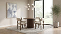Hamlyn 5-piece Round Wood Dining Set Cream and Walnut