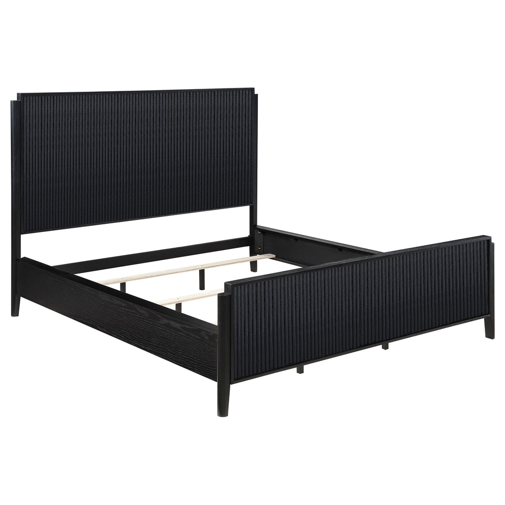 Brookmead Wood Panel Bed Black — Black California King