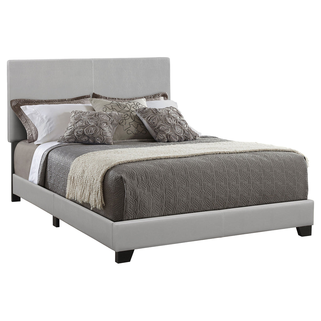 Dorian Faux Leather Upholstered Panel Bed Grey — Grey Full