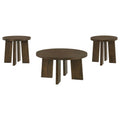 Strouse 47-inch Round Wood End Table & Coffee Table Set Black