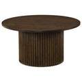 Hamlyn Round Fluted Occasional Cocktail Coffee Table Walnut