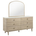 Lucaire 6-drawer Dresser Cabinet with Mirror Sandstone