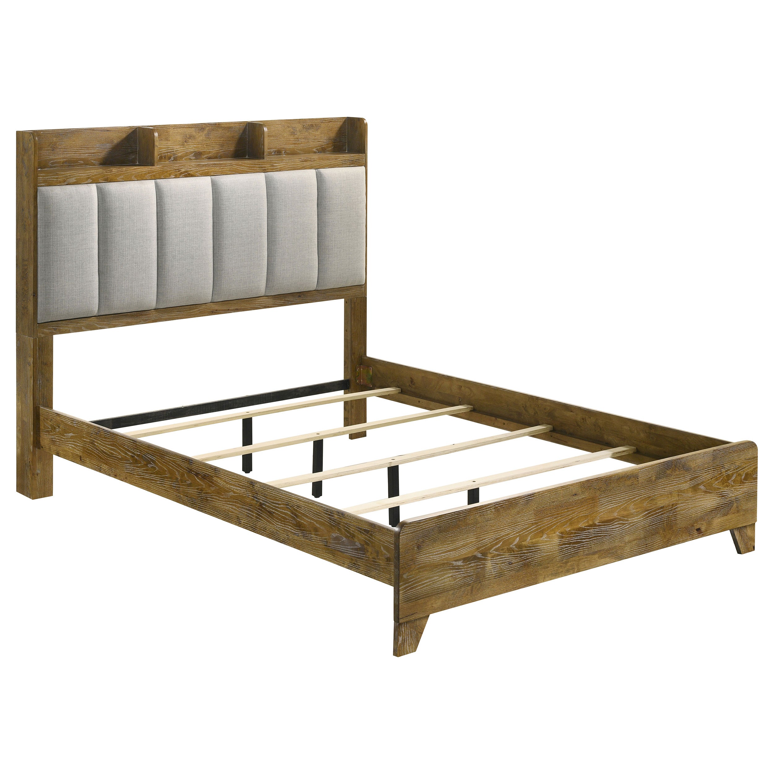 Henderson 57-inch Eastern King Bookcase Panel Bed Medium Oak