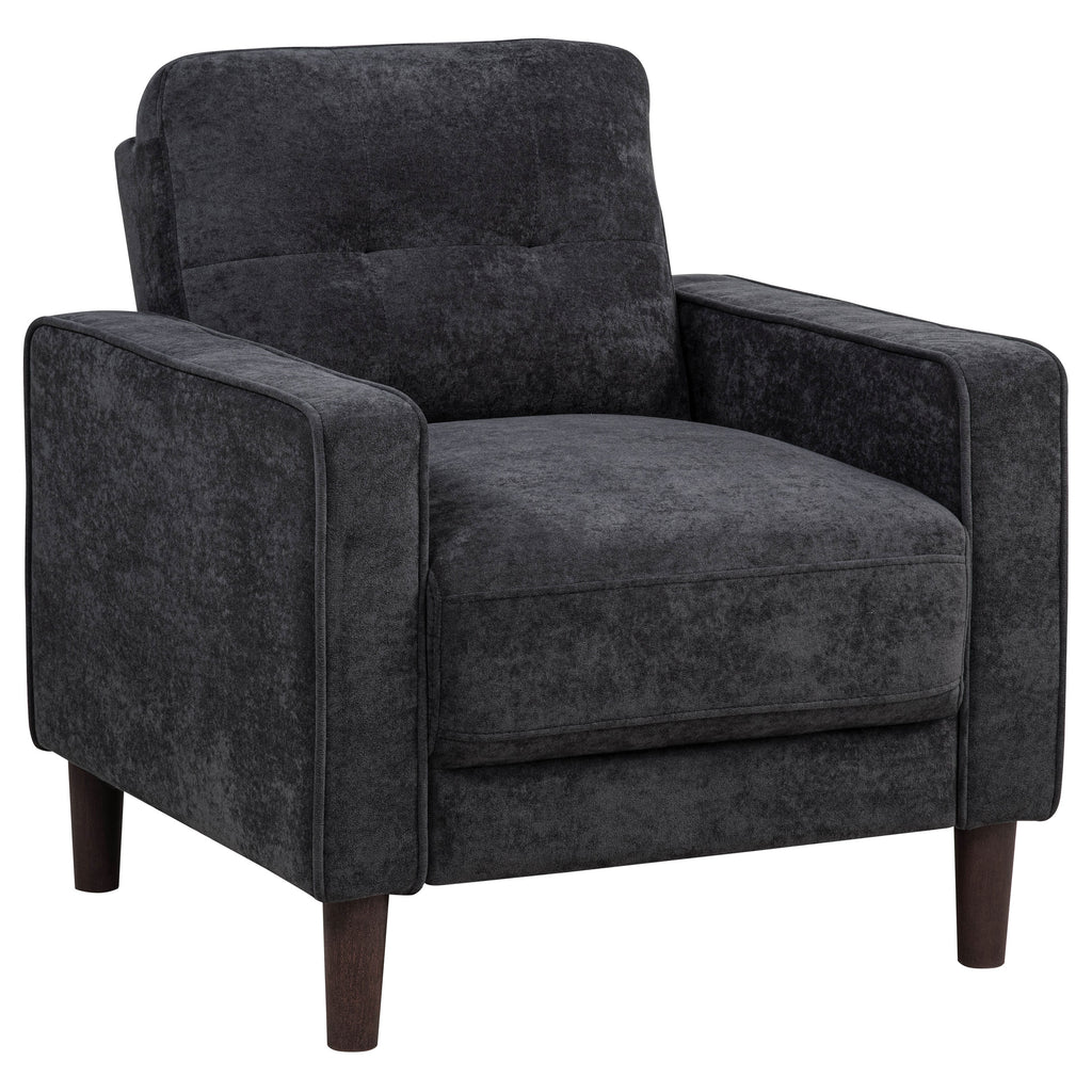 Bowen II Fabric Upholstered Track Arm Chair Steel Grey