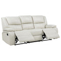 Camila Upholstered Motion Reclining Sofa White