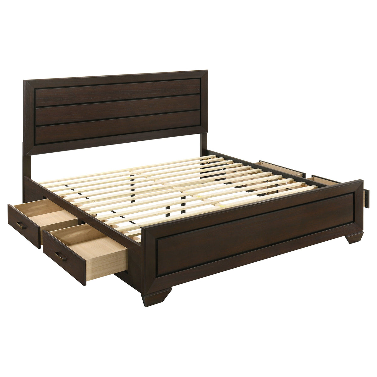 Kauffman Wood Storage Panel Bed Dark Cocoa — Brown King