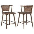 Tallis Woven Leatherette Back Counter Chair Brown (Set of 2)