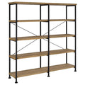 Analiese 63-inch 4-shelf Double Bookshelf Mango