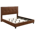Farrell California King Leatherette Panel Bed Brown