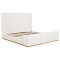 Nala Bouclé Upholstered Platform Bed Cream — Ivory King