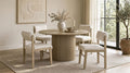 Hamlyn 5-piece Round Wood Dining Set Cream and Natural Oak
