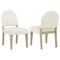 Lucaire Curved High Back Upholstered Dining Chair Cream (Set of 2)