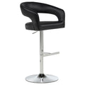 Travia Leatherette Upholstered Adjustable Bar Stool Black