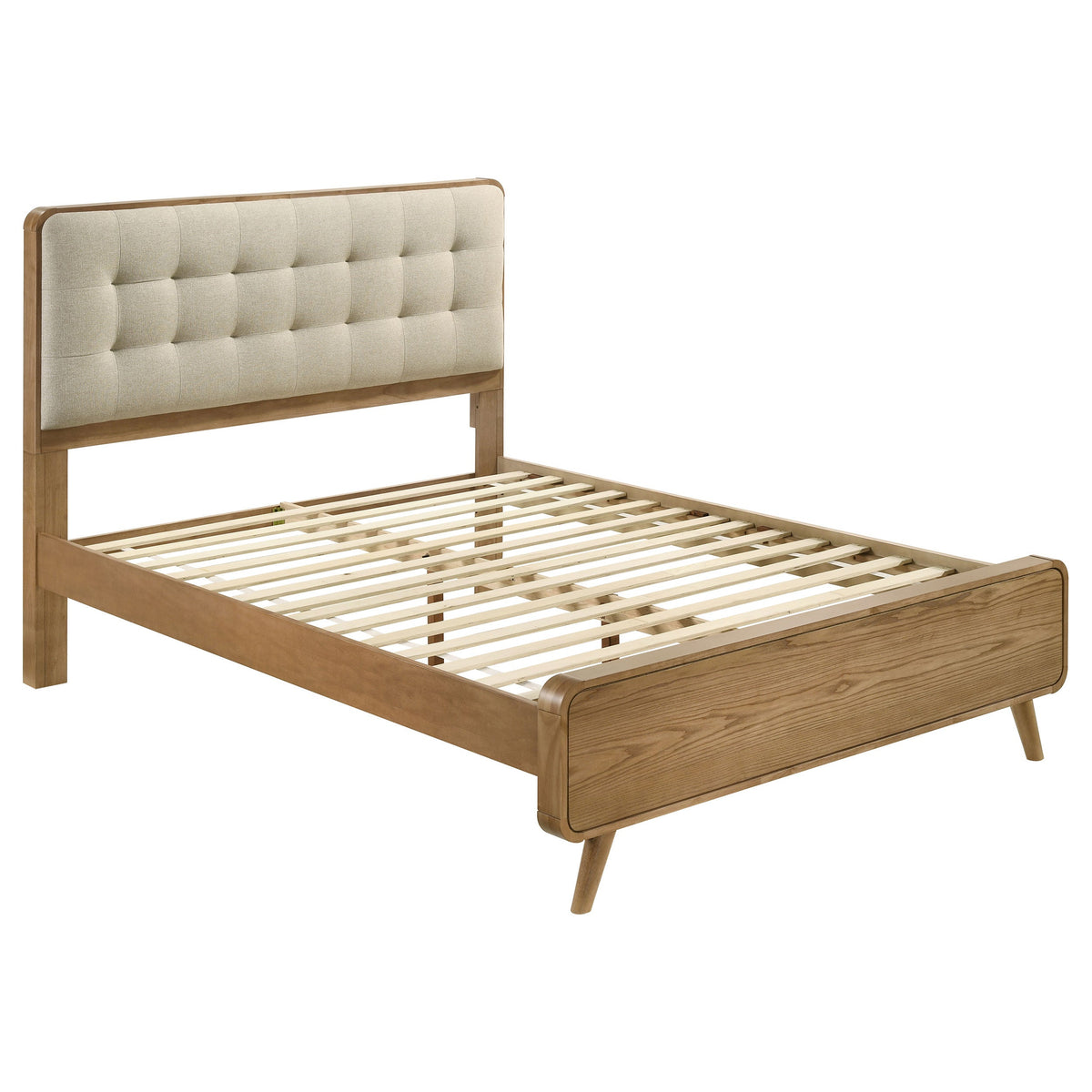 Robyn Wood Platform Bed Light Ash — Brown King