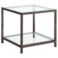 Trini 1-shelf Glass Top Side End Table Black Nickel