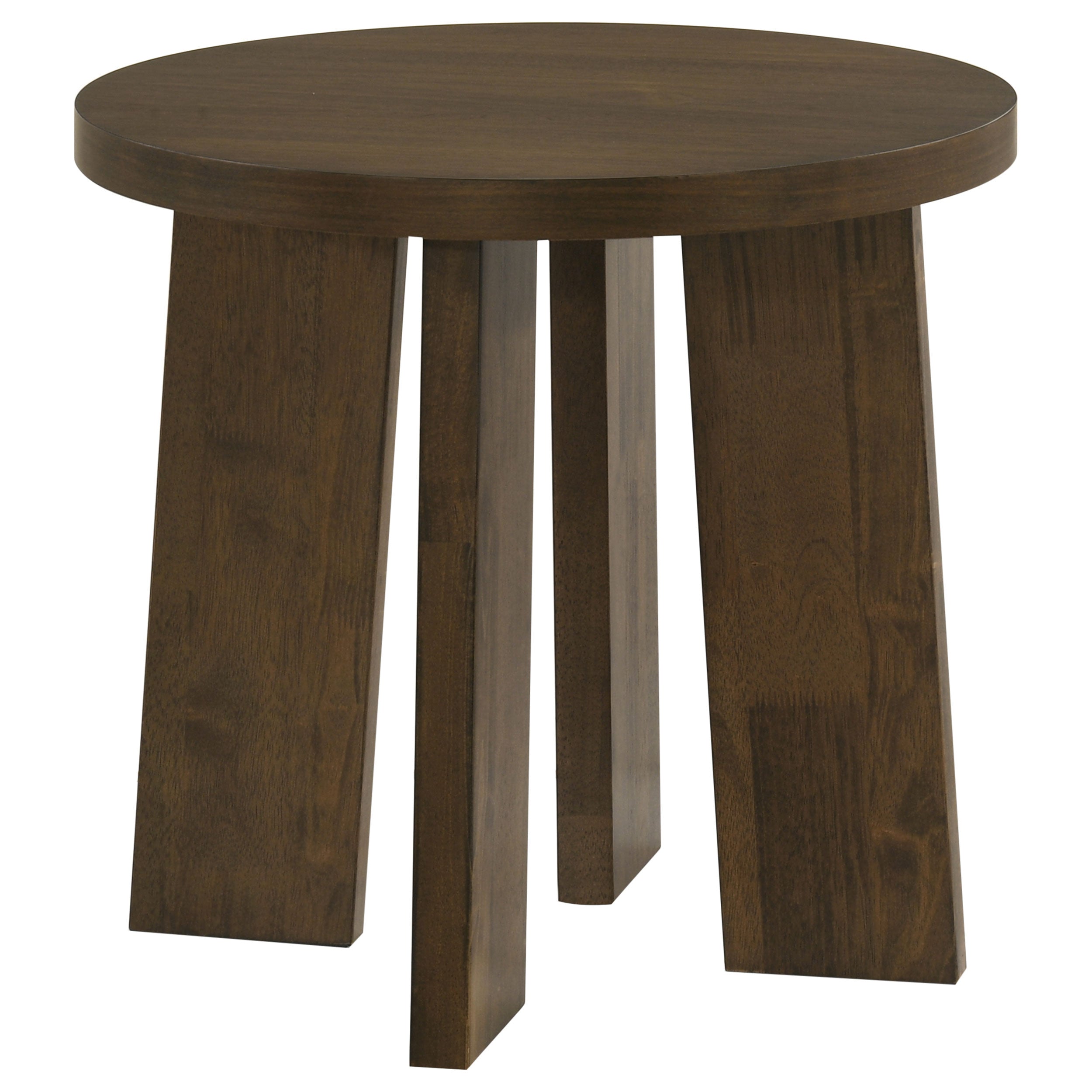 Strouse 47-inch Round Wood End Table Black