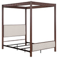 Zimmerlee 89-inch Metal Canopy Bed Rust Brown — Brown King