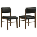 Kehoe Upholstered Dining Side Chair Black and Walnut (Set of 2)