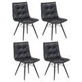 Aiken Faux Leather Upholstered Dining Side Chair Charcoal Grey (Set of 4)