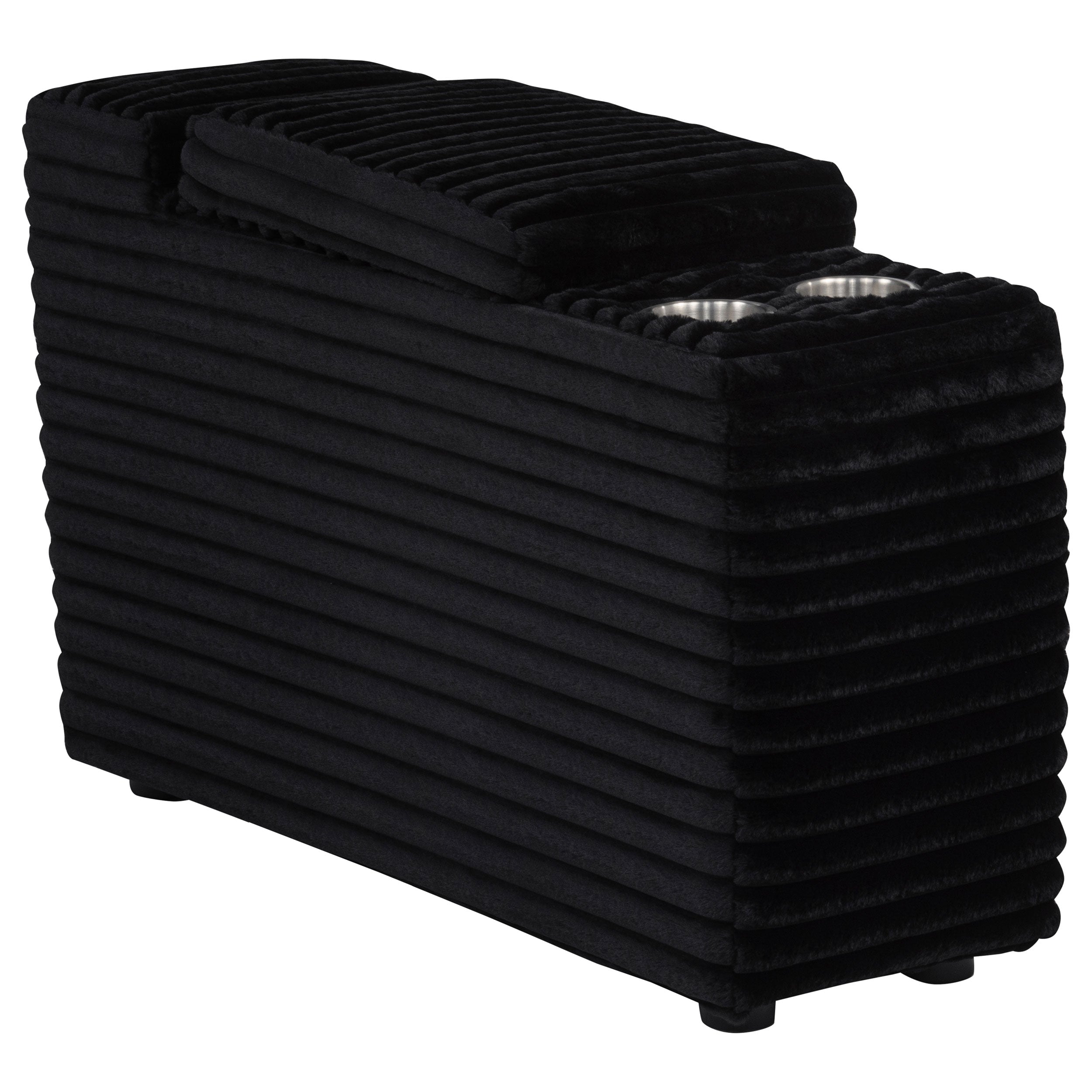 Collins Upholstered Modular Storage Console Black