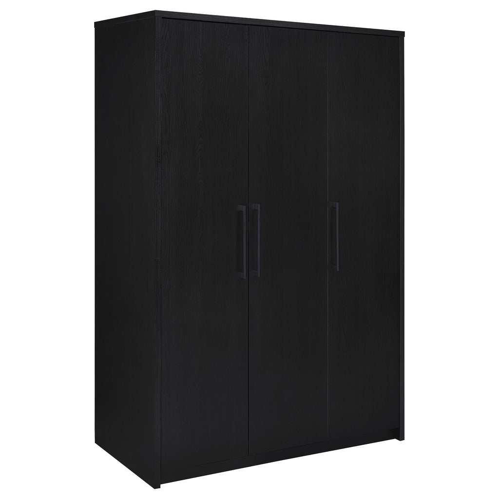 Cerda 3-door Bedroom Wardrobe Storage Cabinet Armoire Black