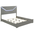 Ives Panel Bed LED Headboard Grey High Gloss — Grey King
