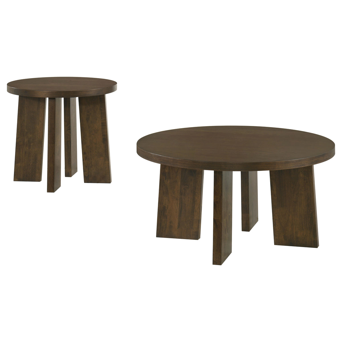 Strouse 47-inch Round Wood End Table & Coffee Table Set Black