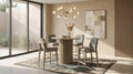 Hamlyn 5-piece Round Wood Counter Height Dining Set Grey and Natural Oak