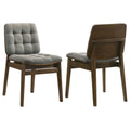 Redbridge Upholstered Side Chair Grey and Walnut (Set of 2)