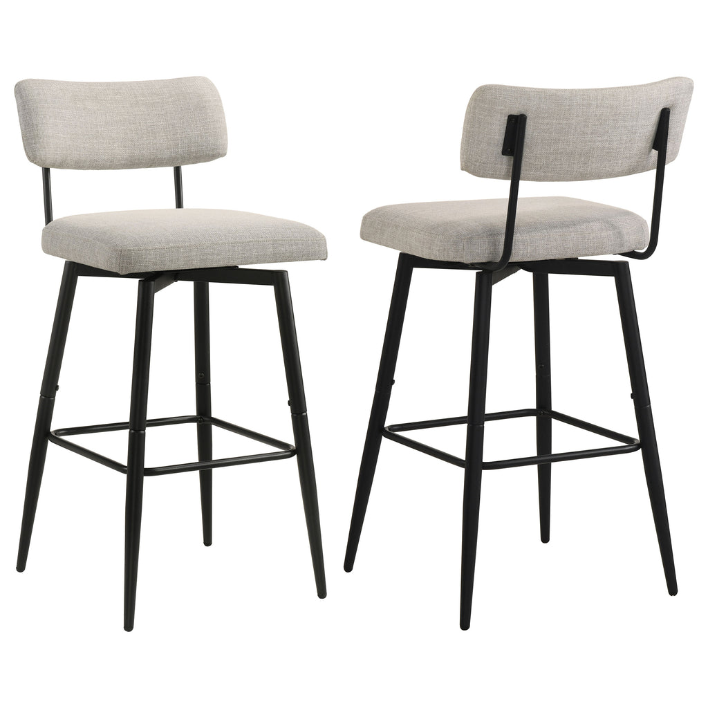 Levine Fabric Upholstered Swivel Bar Chair Cream (Set of 2)