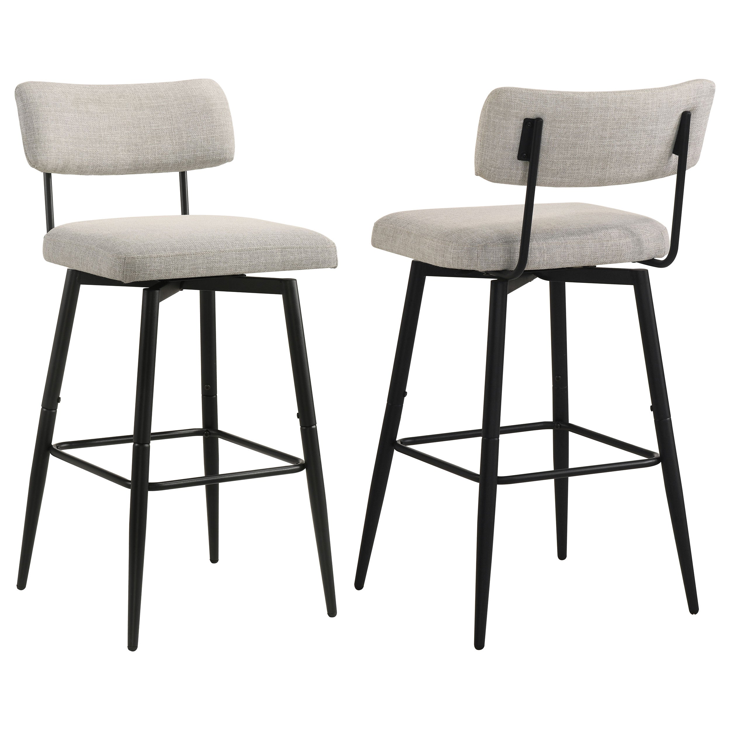 Levine Fabric Upholstered Swivel Bar Chair Cream (Set of 2)